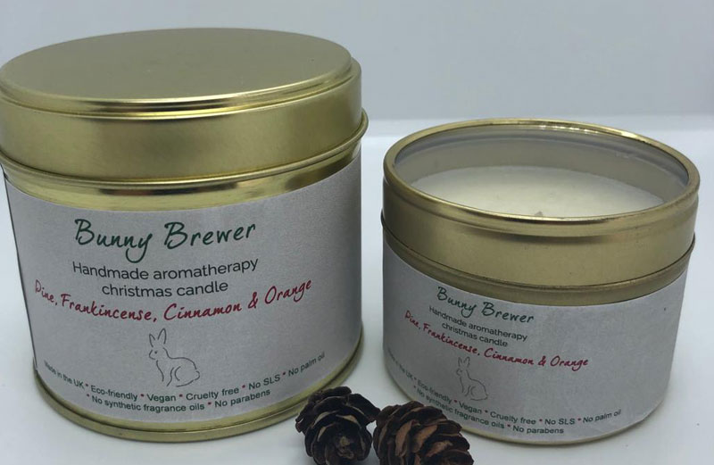 Two aromtherapy Christmas candles